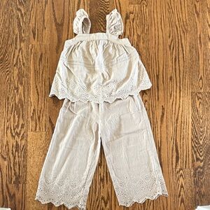 Eyelet Lace Tank and Pants Set